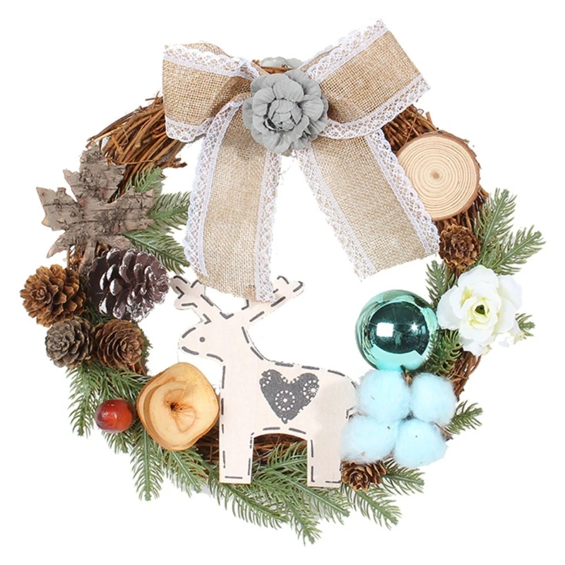 

Interesting Christmas Rattan Pendant Home Porch Door Ornaments Atmosphere Sign