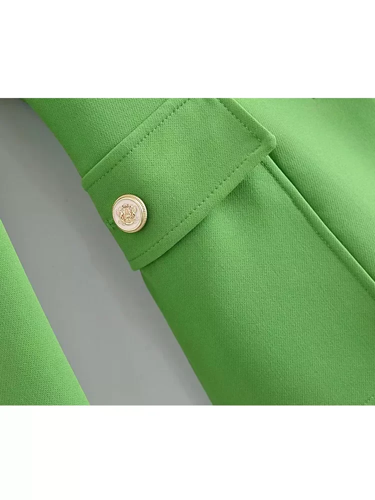 NEW2022 spring jacket 2022 Fashion Single Breasted Slim fit Blazer Coat Long Sleeve Pockets Female Outerwear +trousers suit