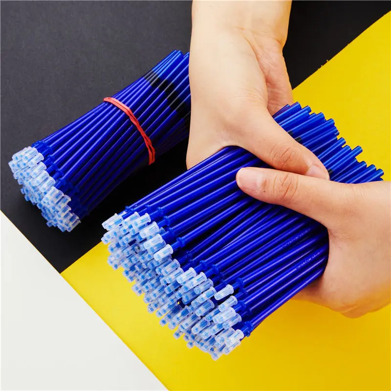 

100pcs Neutral Erasable Refills 0.5mm Gel Pen Erasable Pen Refill Rod Set Blue Black Ink Shool Washable Writing Stationery