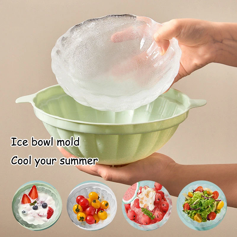 

Ice Bowl Mould Plastic DIY Summer Drinking Tool Homemade Ice Bowl Containers Creative Ice Cube Maker With Lid Ice Cube Tray Mold