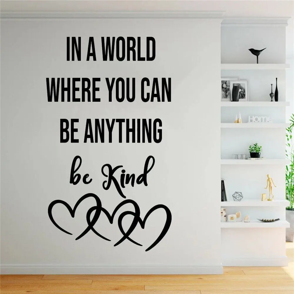 В мире, где вы можете быть что-то, цитаты, настенные наклейки, виниловые наклейки для спальни, гостиной, домашний декор, фрески, Постер HJ1741