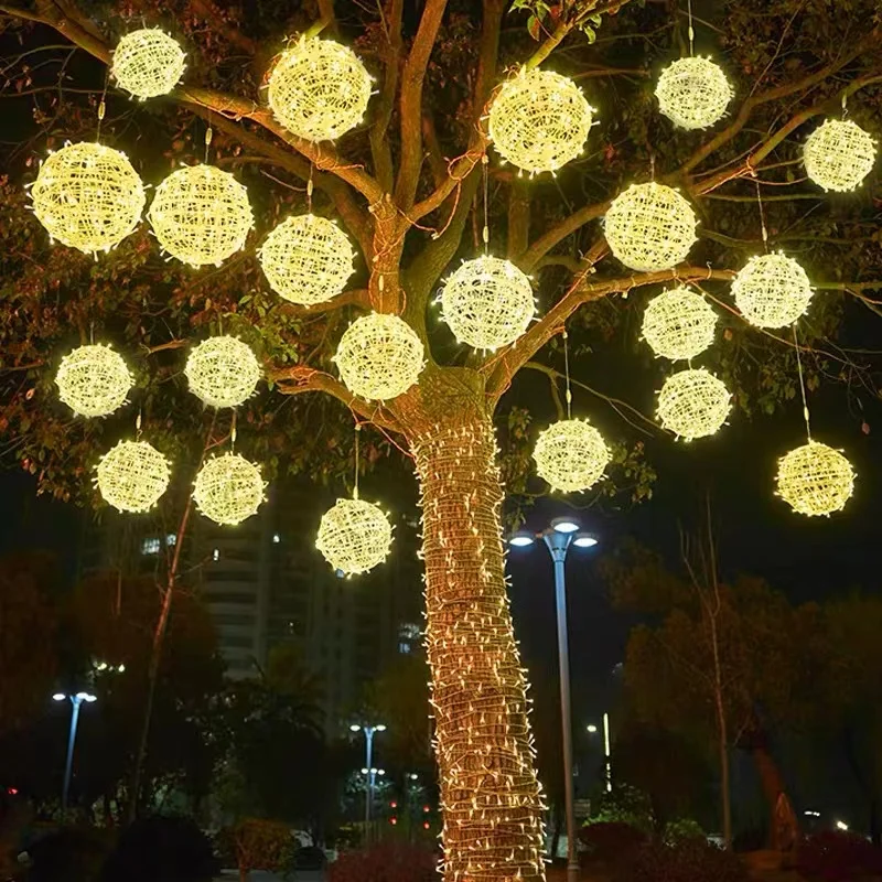 

Gypsophila Lamp Outdoor Waterproof Landscape Lighting Layout Tree Lamp Rattan Ball Lamp Decorative Lamp Hanging Lamp.