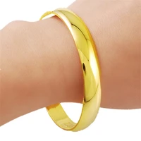 24k real gold bracelet glossy simple gold plating bracelet gold for womens wedding jewelry gifts