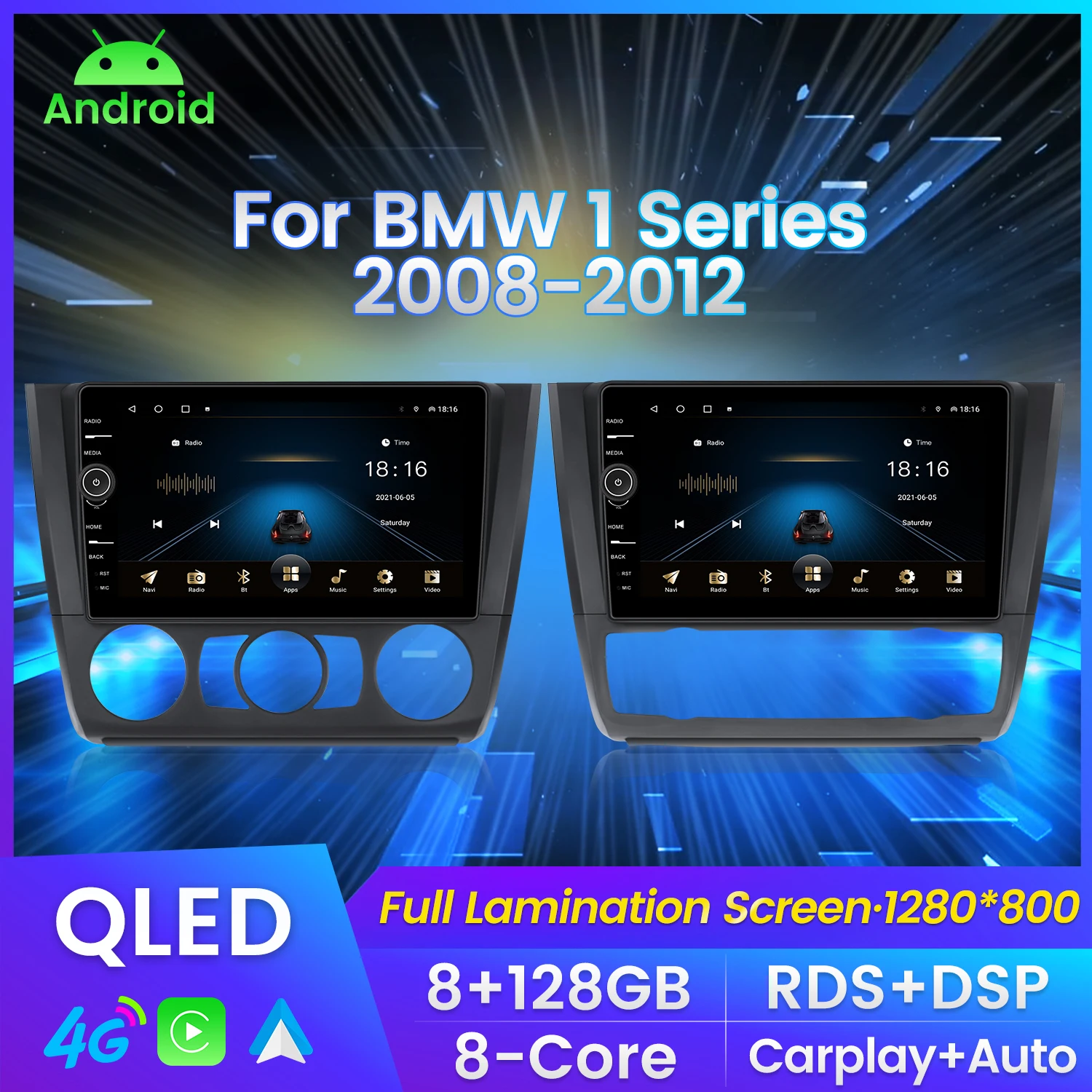 

MLOVELIN Android 11 QLED 8 + 128G для BMW 1 серии 120i E81 E82 E87 E88 автомобильный мультимедийный плеер GPS Радио Стерео Carplay RDS DSP