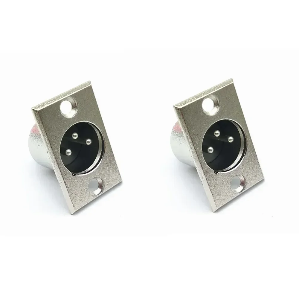 2 шт. разъемы XLR 3-контактные металлические серебристые