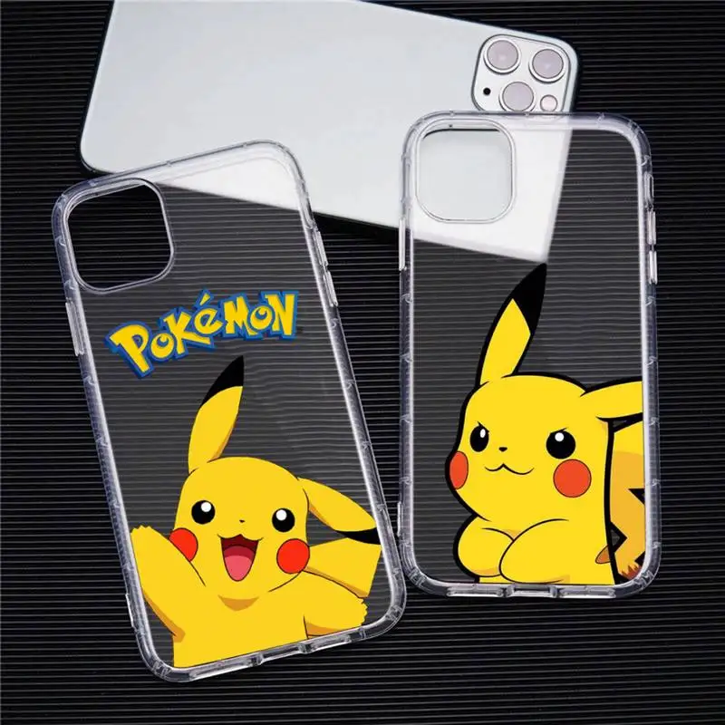 

Cartoon Pokemon Pikachu Phone Case For iphone 13 12 11 Pro Max Mini XS Max 8 7 Plus X SE 2020 XR Transparent cover
