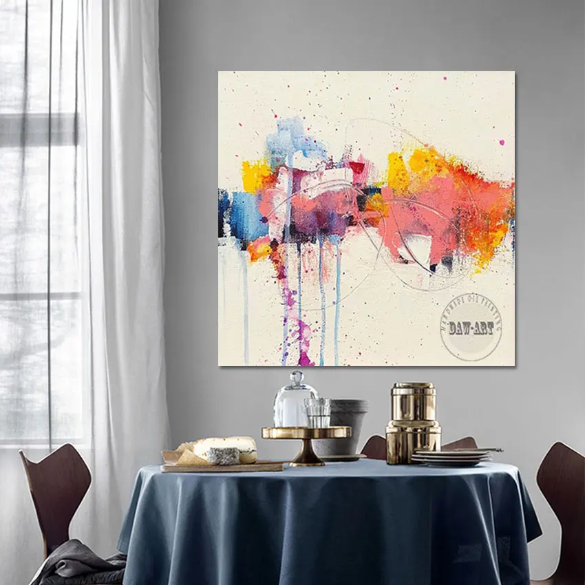 

Baby Room Decoration Canvas Painting Frameless Contemporary Painting Color Acrylic Design Abstract Wall Interior Picture Art