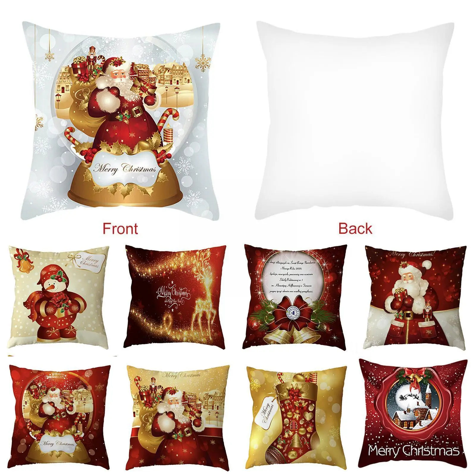 

Christmas Cartoon Print Square Decorative Pillow Cushion Covers Pillowcase Cushions For Sofa Polyester Pillowcover Decorati B1r9