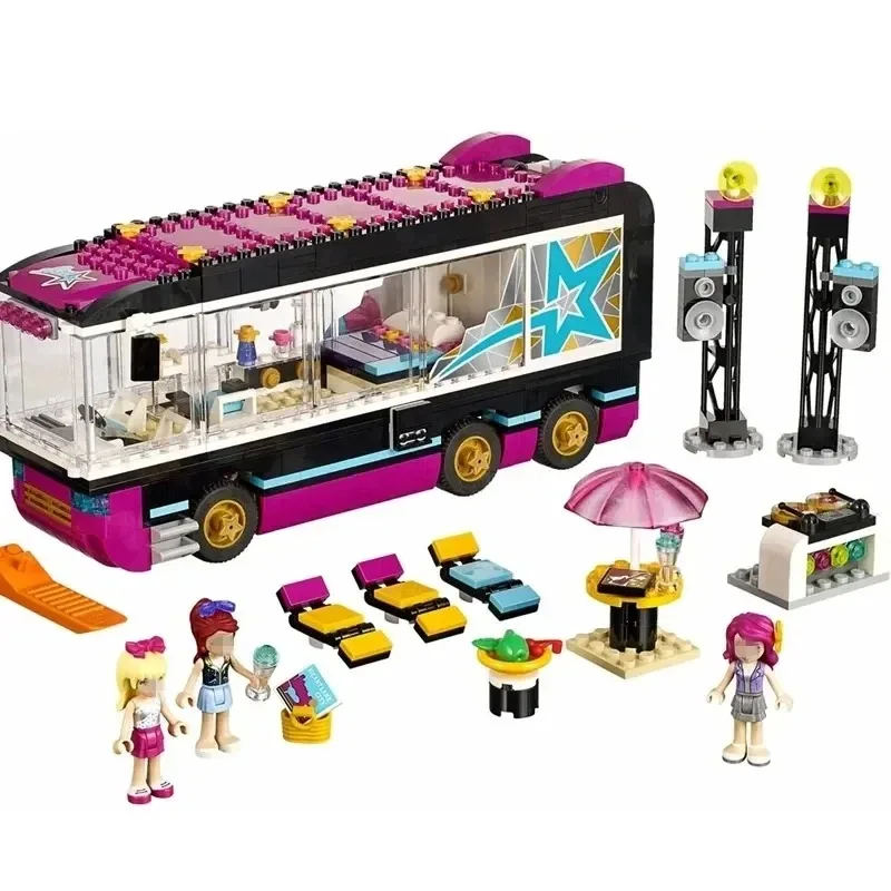 MINISO Disn2024Friends Совместимый Набор Строительных Блоков Star Tour Bus Для Девочек Друзей