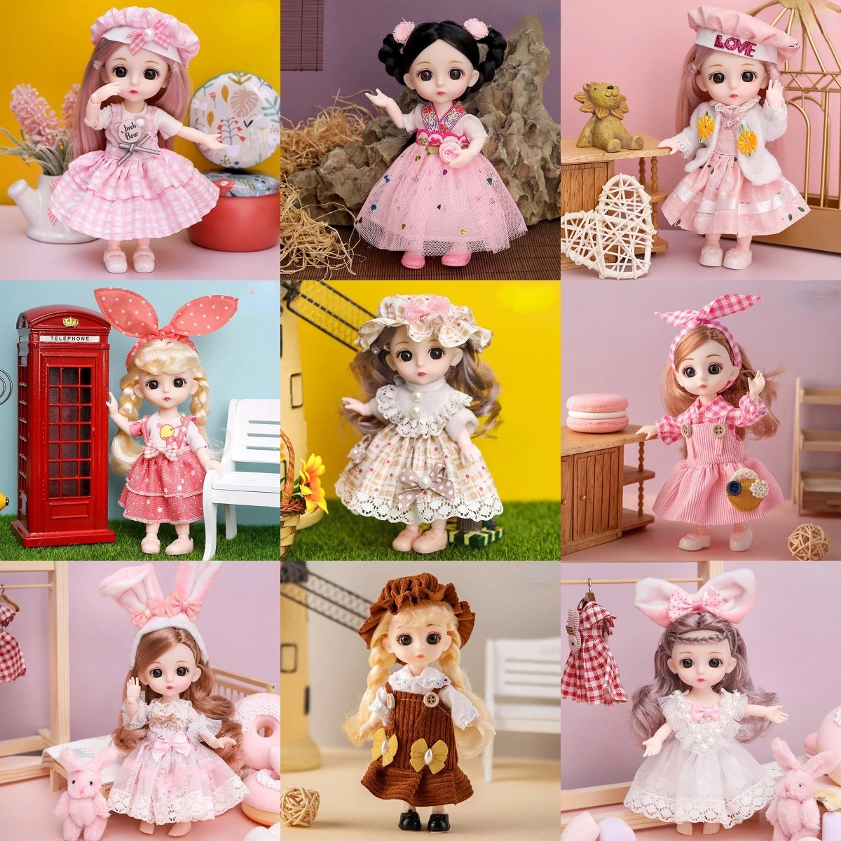 Кукла BJd 1/12, 13 моделей, с большими глазами и одежды