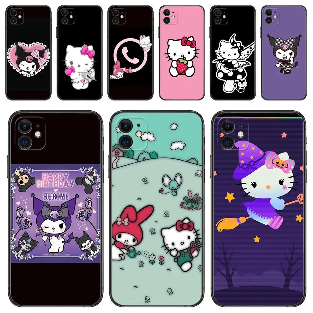 

Kuromi Hello Kitty Cartoon phone Case For IPhone 13 12 11 Pro Max Mini SE XR X XS Max 8Plus 7plus 6 6S New Shell phone Case