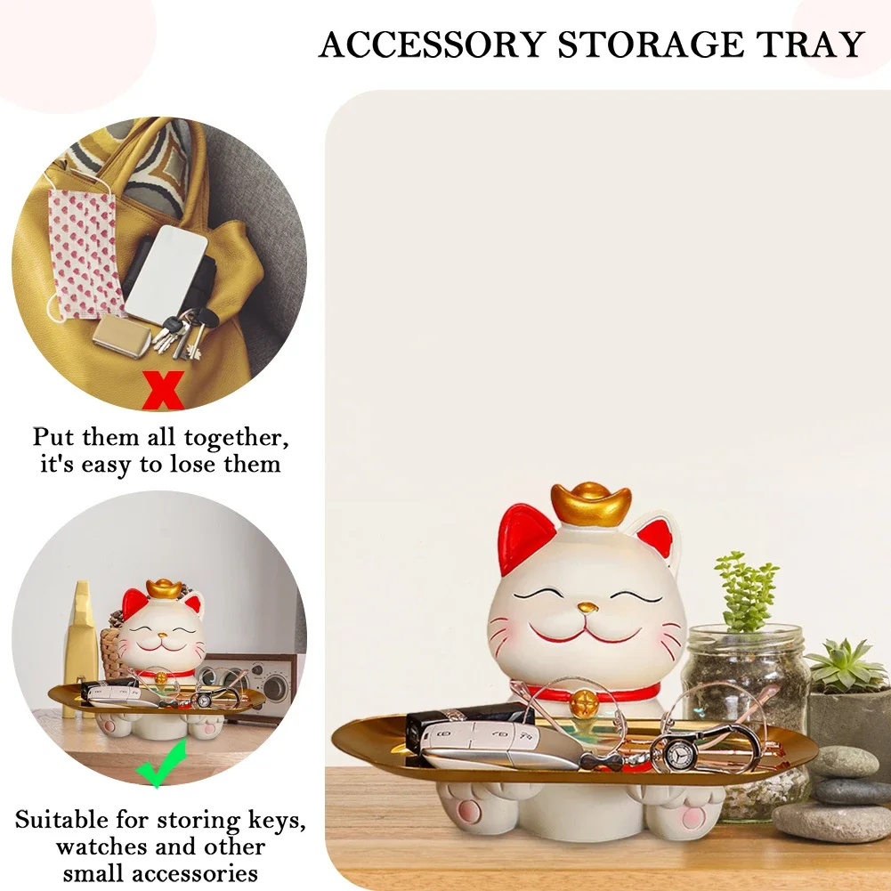 Креативный Лоток Для Хранения Ключей В Неокитайском Стиле С Милым Дизайном Кота