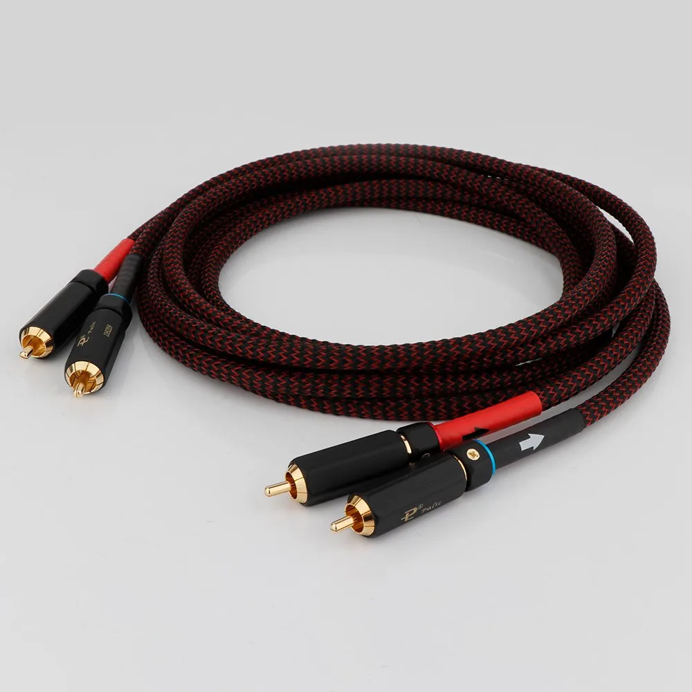 

Pair HIFI audio 5N OFC RCA to RCA interconnect cable gold plated RCA To RCA Audio cable for DAC Amplifier RCA Audio Cable