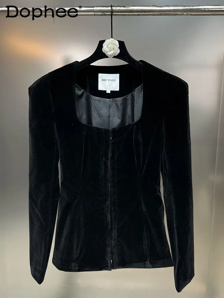 

New Fashion Temperament Solid Color Pullover Women's Trendy Loose Square Collar Long Sleeve Top Female 2022 Autumn