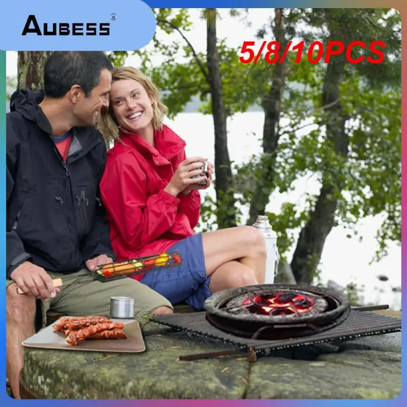 

5/8/10PCS Barbecue Clip Durable Plating Wire Barbecue Reusable Strong Practicality Bbq Barbecue Net Home Bbq Barbecue Net