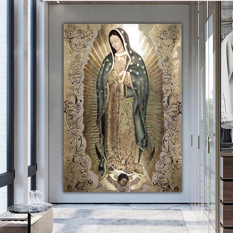 

Catholic Religious Series Virgin Mary/Our Lady of Guadalupe Canvas Painting Wall Art Picture Living Room Church Home Decoration