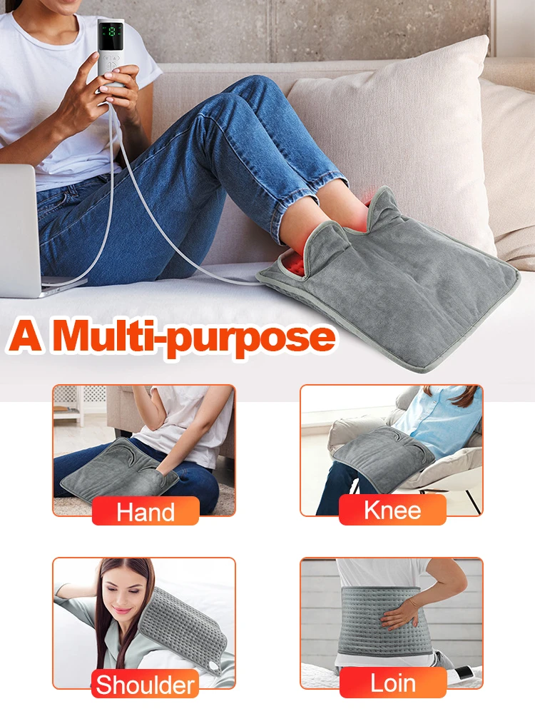 Electric Foot Heating Pad Washable Feet Warmer Heater Household Soft Plush Thermal Blanket Warming Mat Home Office Bedroom