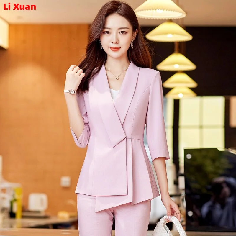 Superior Quality Spring Summer Formal Ladies Fashion Blazer Women Business with Sets Work Wear Office Casual Pants Jacket Suits