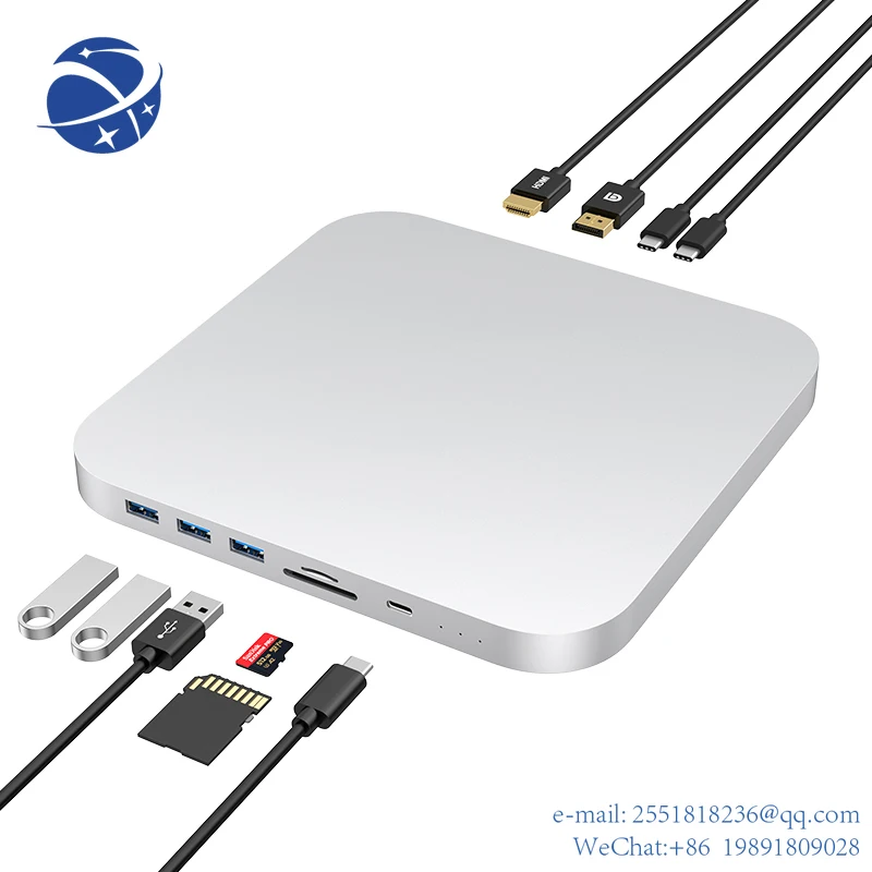

YYHC Colorii MC25 Pro Max HDD Hard Drive Enclosure 4K HDMI Docking Station 8-in-1 Type C USB 3.0 hub for Mac mini