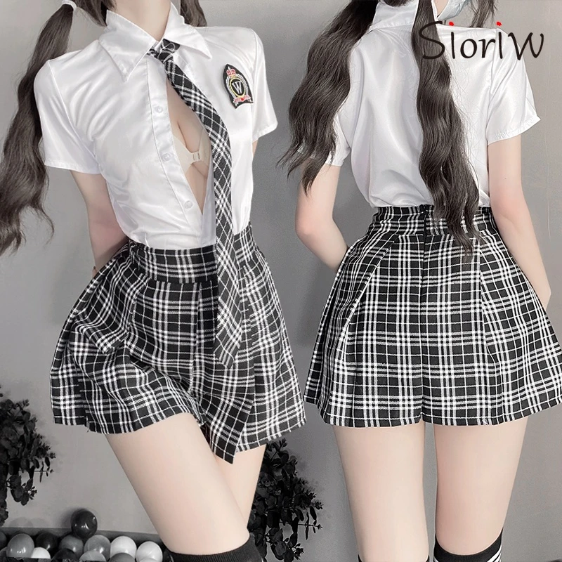 

Сексуальный костюм для взрослых, косплей, школьница, матрос, японская школьная форма, плиссированная юбка, кавайная Лолита, Женская эротиче...