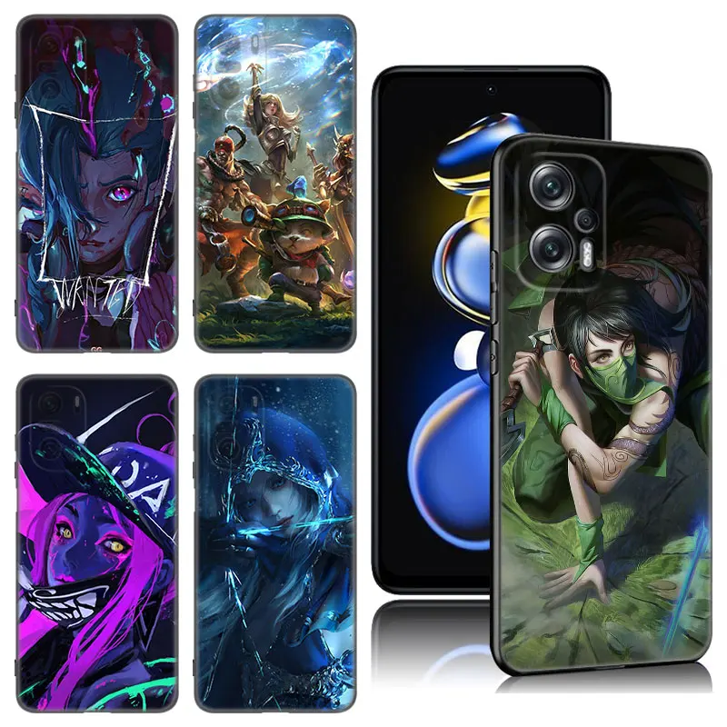 Чехол для телефона из игры League Of Legends Xiaomi POCO X3 X4 NFC F5 M2 M3 M4 M6 X5 Pro F3 F4 GT 5G C31 C55 M5S Черный