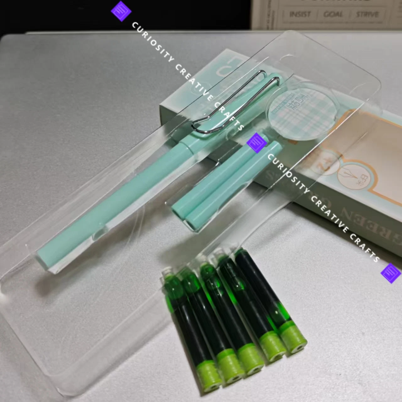 перьевая ручка Эстетическая цветная с цветными картриджами EF Nib стираемая