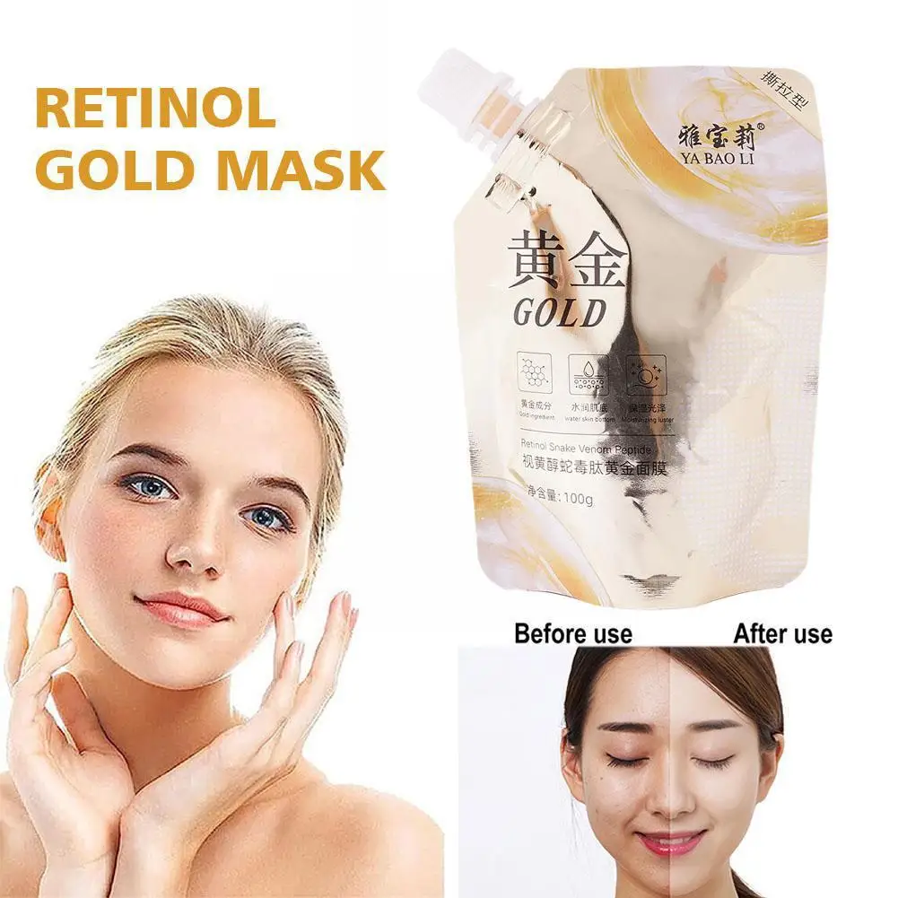 

Retinol Gold Mask Moisturizing Brightening Anti-aging Lifting Tear-off Oil Mud Wrinkle Pore Women Control Shrink Mask Firming
