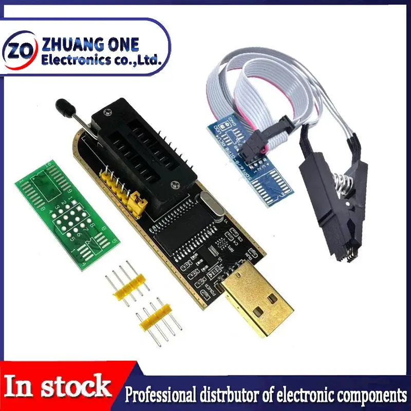 USB-программатор CH341A 24 25 серия EEPROM, модуль программатора с флэш-BIOS + зажим SOIC8 SOP8 для проверки EEPROM 93CXX / 25CXX/24CXX, набор «сделай сам»