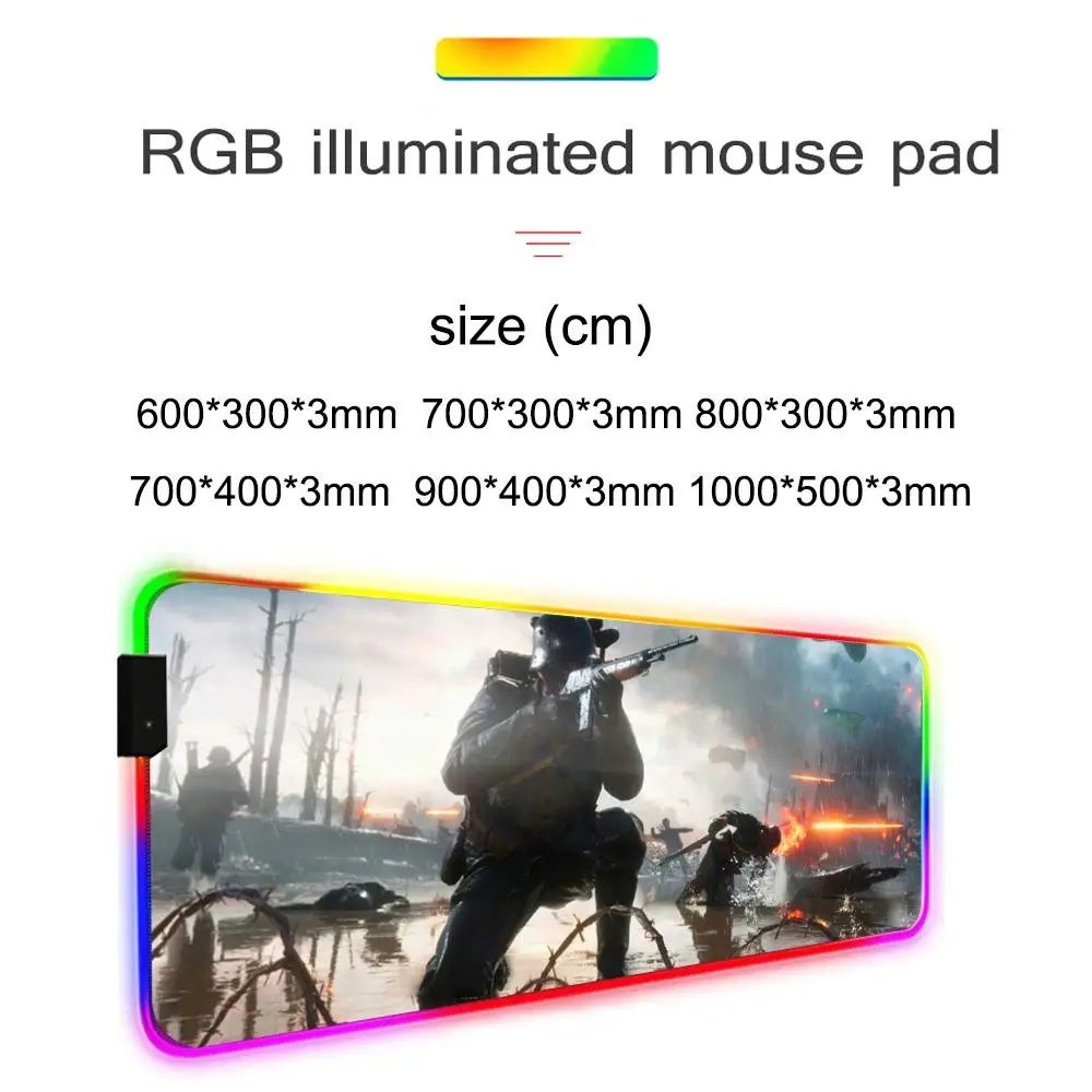 Коврик для мыши Battlefield XXL RGB коврик Kawaii игровые аксессуары компьютерная