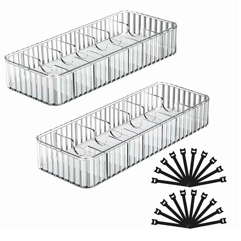 

2 Pack Cable Storage Boxes Organizers Cord Charger Storage Organizer Box Case With 20Pcs Cable Tie