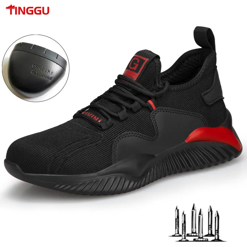 

Breathable Safety Shoes Men Summer Lightweight Work Shoes Steel Toe Puncture-Proof Work Sneakers Indestructible Shoes