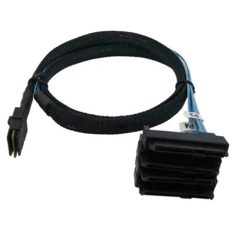 Mini SAS 36P SFF-8087 to 4 SFF-8482 Connector с кабелем питания SATA 3FT 1M