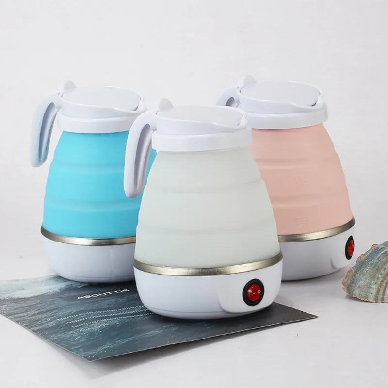 

Foldable And Portable Teapot Water Heater 0.6L 600W 110/220V Electric Kettle For Travel And Home Tea Pot Water Kettle Silica Gel