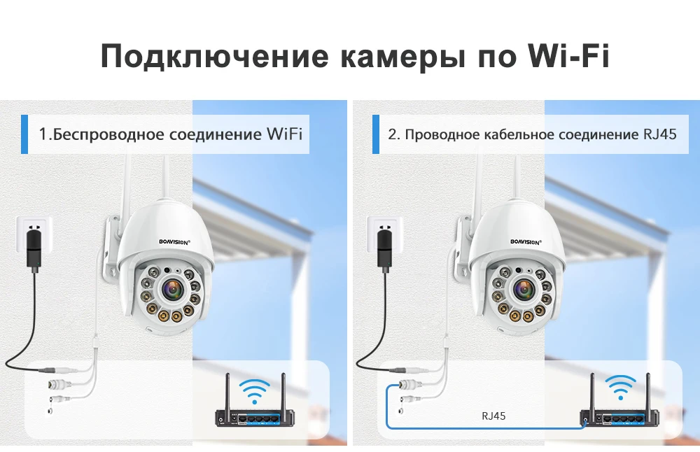 Фото Уличная домашняя камера видеонаблюдения BOAVISION WiFi с 4-кратным цифровым зумом, Smart Mini PTZ, 4K 8MP 5MP HD 1080P, AI-трекинг, видеонаблюдение для улицы №5