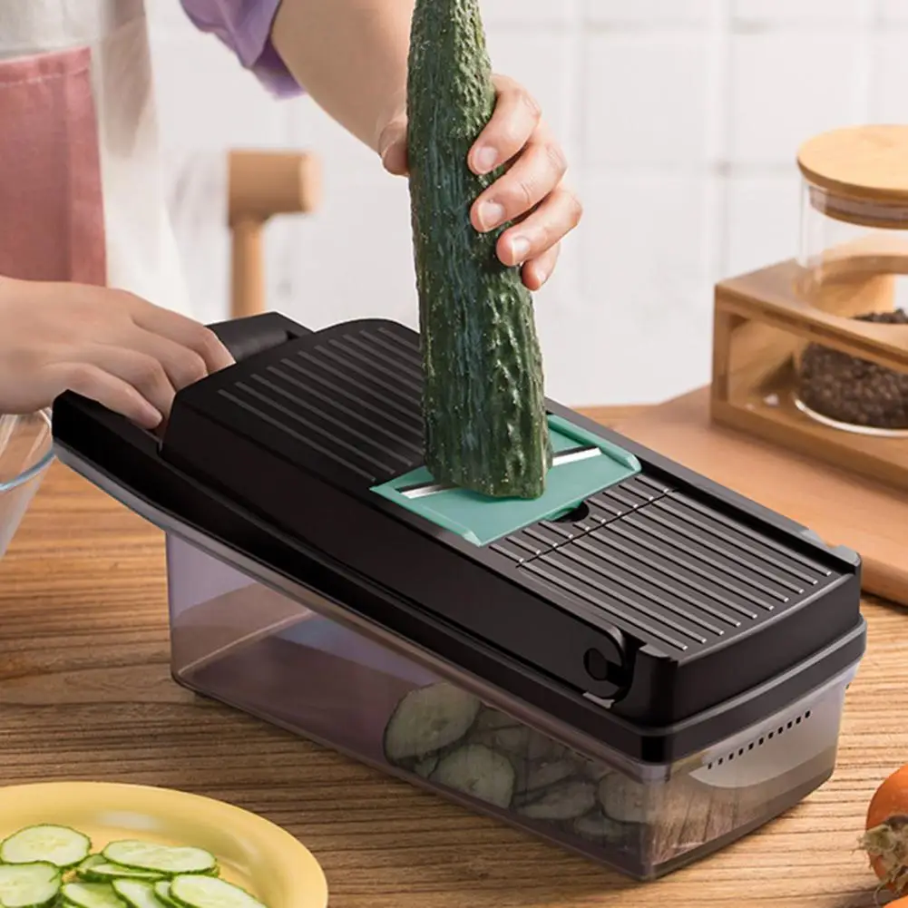 

1 набор, съемный ручной измельчитель овощей с контейнером, ручная защита, сливная корзина, пищевой резак с 8 лезвиями, кухонные приспособлени...