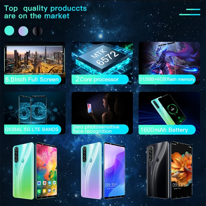 Смартфон Note80 5 0 дюйма двухъядерный Процессор MTK6572 512 МБ ОЗУ + 4 Гб ПЗУ Bluetooth Android 4.4.2