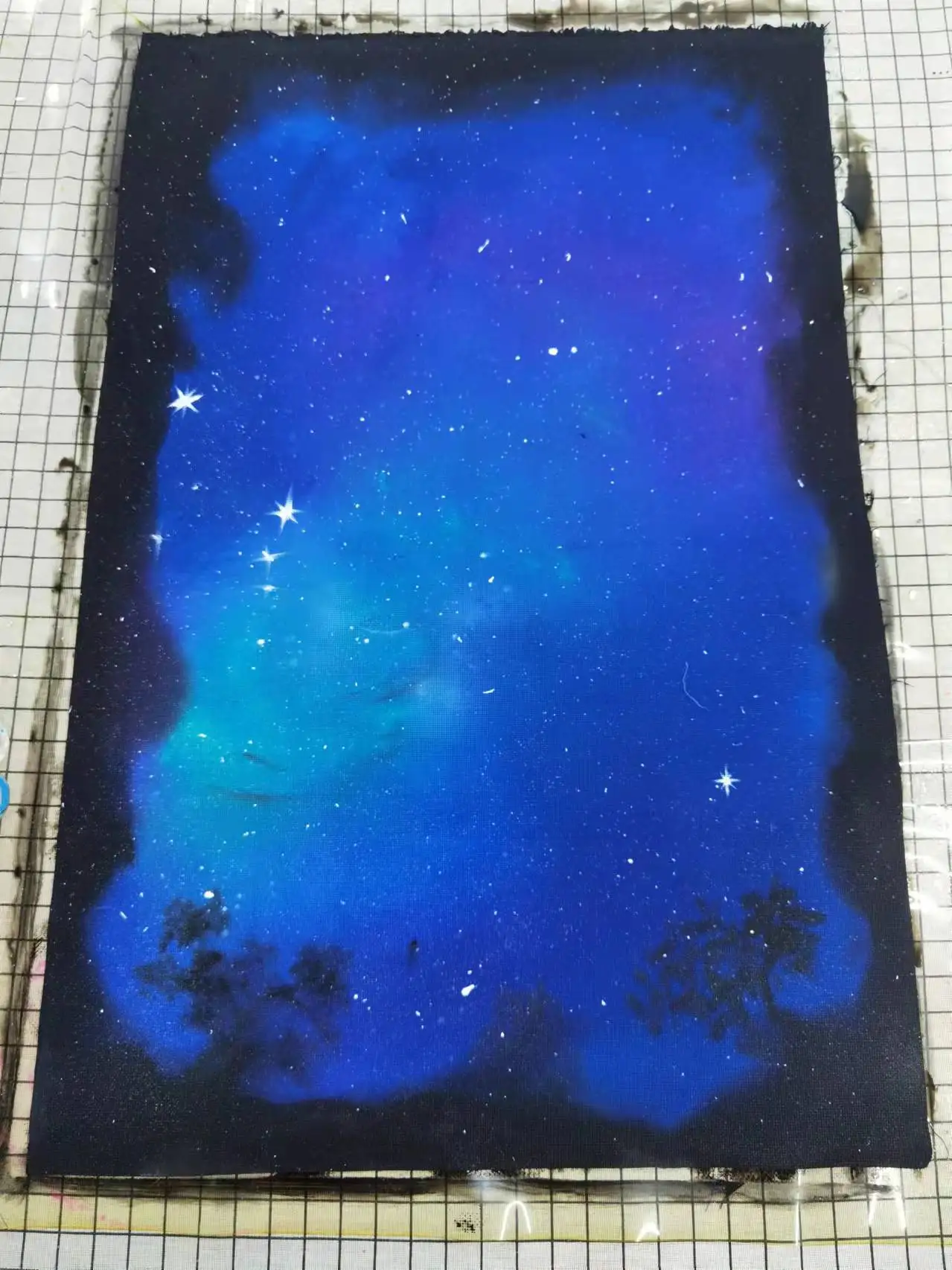 70*50cm Hand dyed canvas ct cross stitch kit Aida fabric cloth handmade embroidery DIY needlework