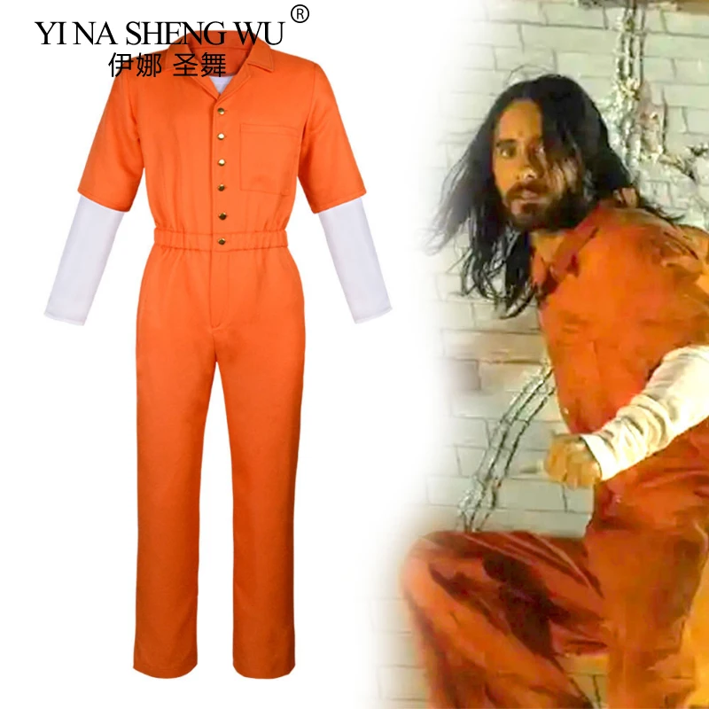 

Dr. Michael Morbius Cosplay Costume Men Yellow Jumpsuit Jail Outifts Halloween Costume for Adult Orange Prisoner Costumes Suit