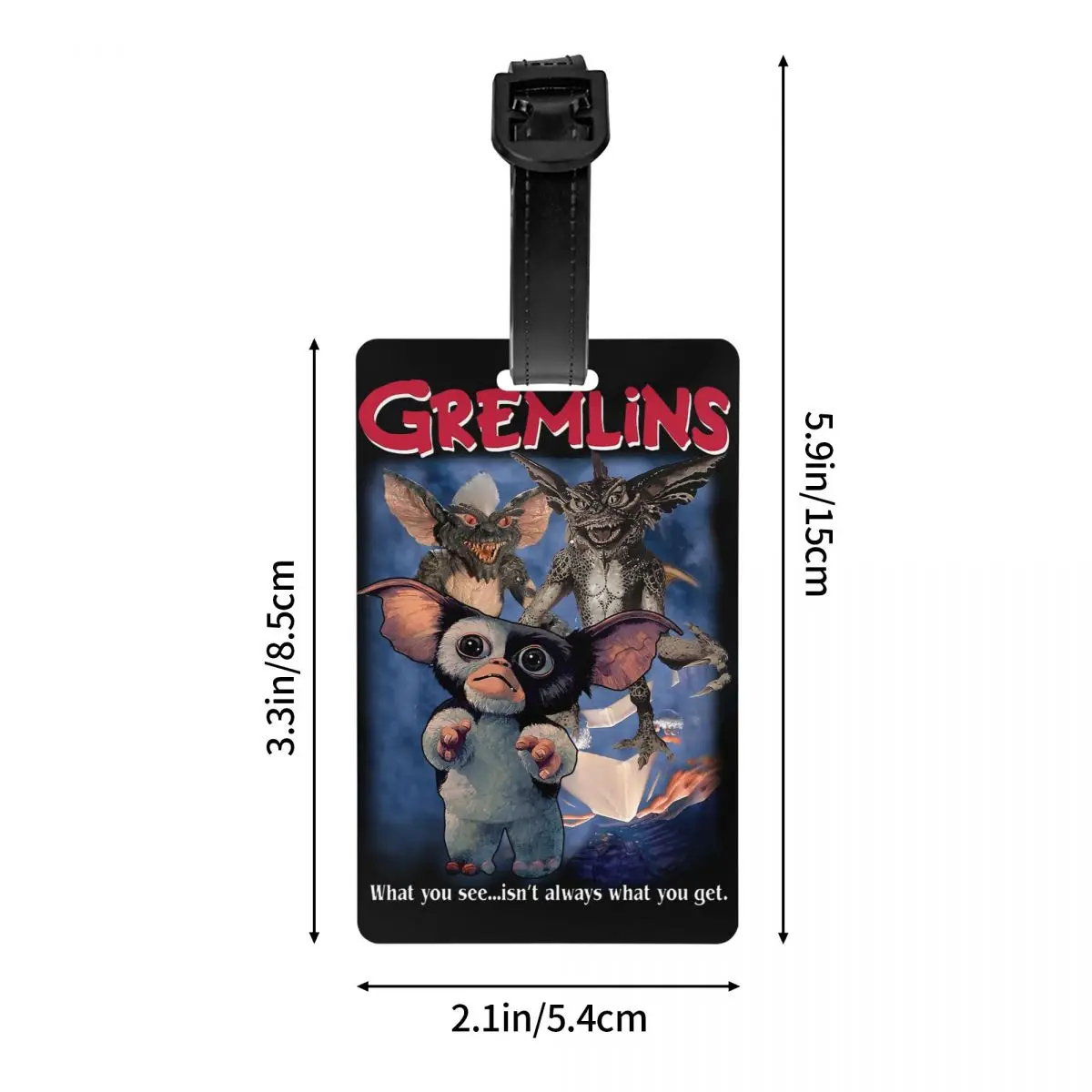 Custom Gremlinss Mogwai Luggage Tags for Suitcases Funny 80s Movie Gizmo Monster Baggage Privacy Cover ID Label