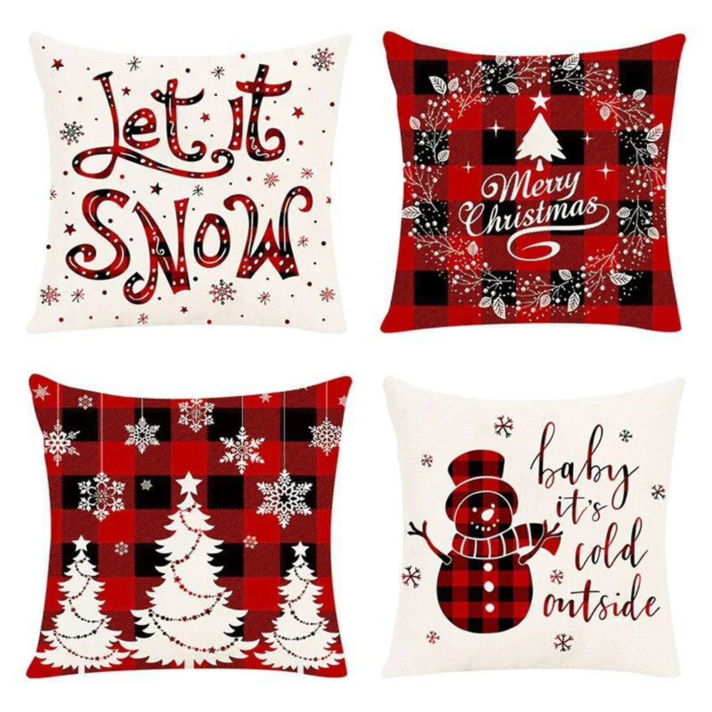 

45*45 cm Christmas Cushion Cover Navidad Merry Christmas Decorations For Home Xmas Christmas Ornaments Christmas Pillow Covers