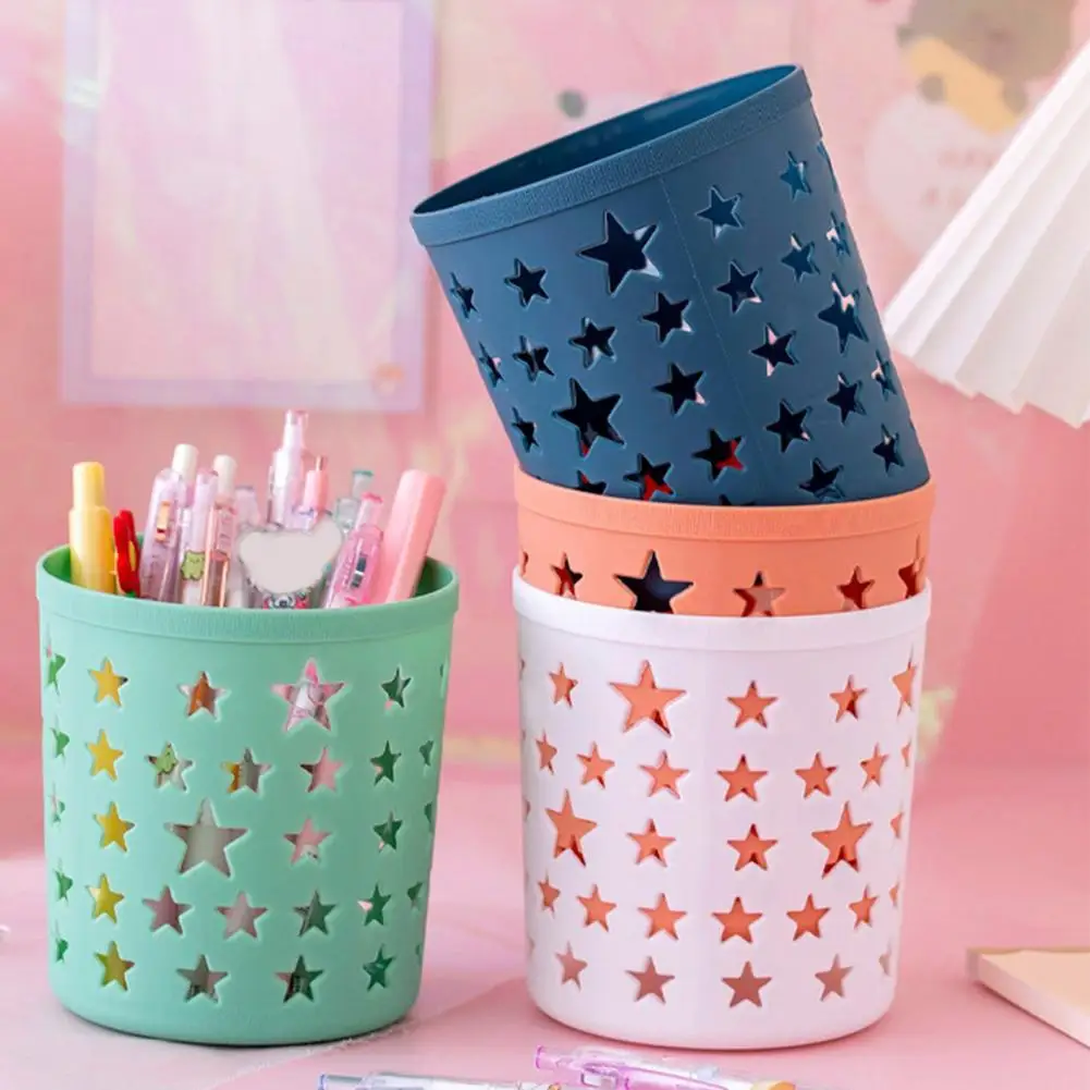 

Cylinder Creative Desk Hollow Stars Pencil Organizer Plastic Pencil Case Multifunctional for Children