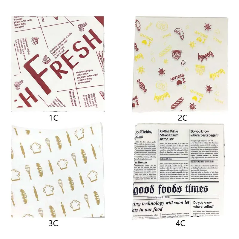 50 листов масляная бумага для упаковки хлеба сэндвичей гамбургеров картофеля фри