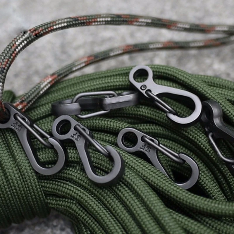 Фото 10Pcs/lot Mini Carabiner Paracord Tactical Gear Hooks Key Chain Camping EDC Survival Climbing SF Spring Backpack Clasps Keychain №2