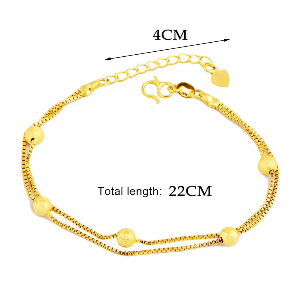 Модный золотистый матовый двухниточный песочный золотой браслет в стиле панк