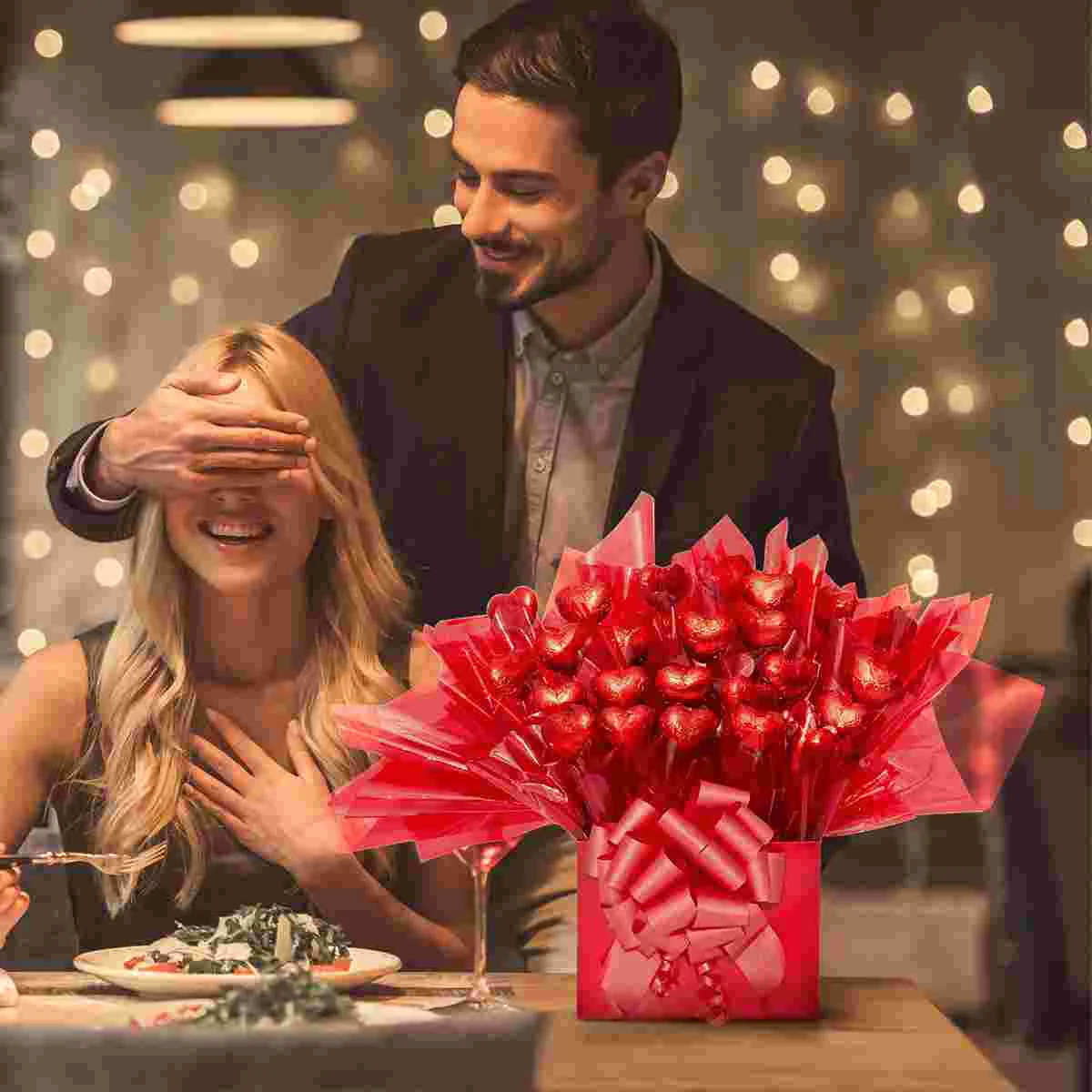 Целофановая пленка STOBOK рулон целлофановой пленки толщиной 3 мил ярко-красные