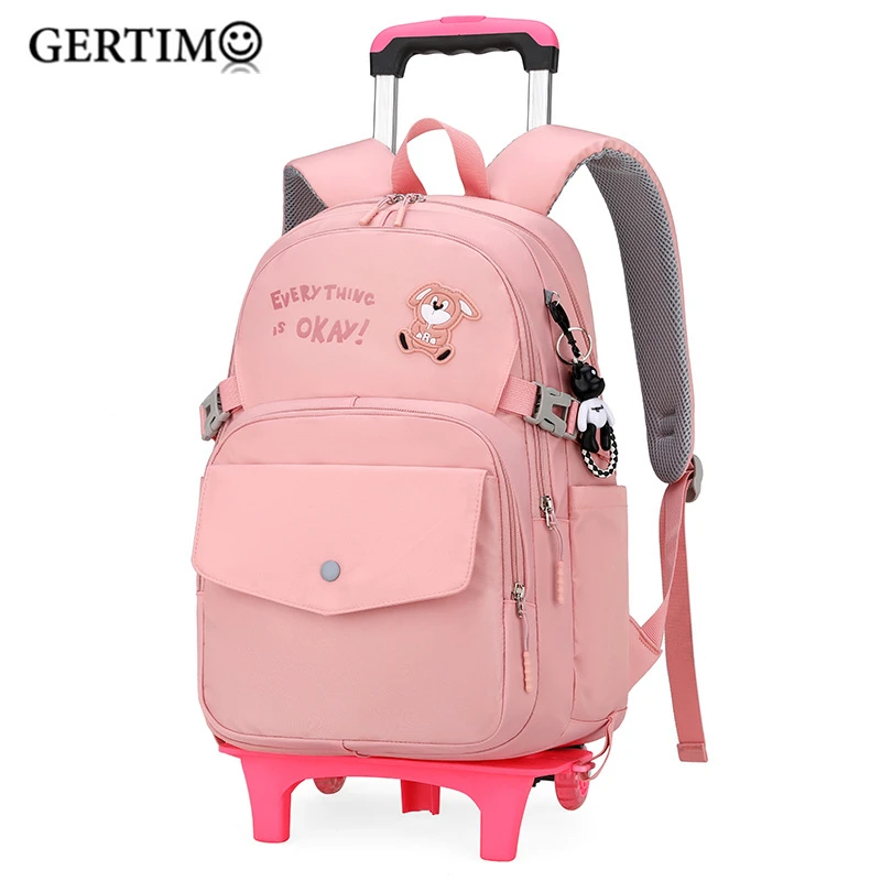 Travel Luggage Bags for kid Girl's Trolley School Backpack Wheeled bag for School Trolley bag On wheels School Rolling backpacks