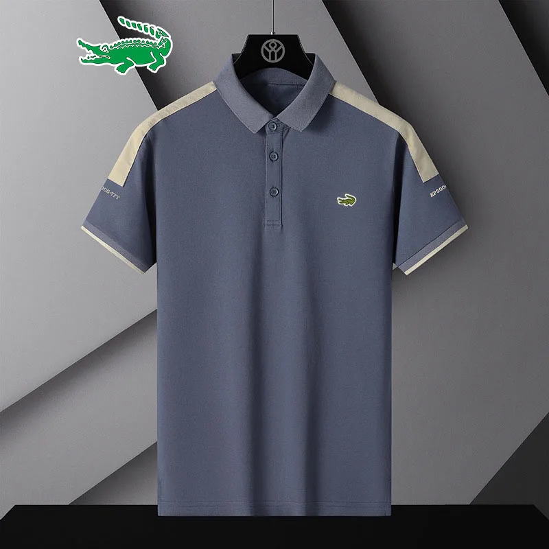 

Однотонные модные рубашки-поло в Корейском стиле 2022, мужские черные, белые летние хлопковые дышащие топы с коротким рукавом, футболка оверс...