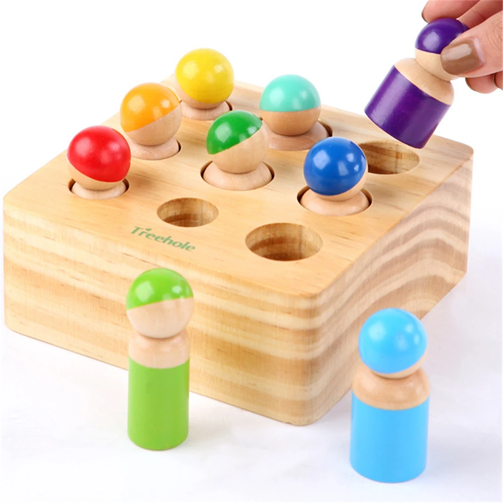 

Cylinder Socket Puzzles Toy Baby Development Practice And Senses Preschool Educational Wooden Math Toys For Children Montessori