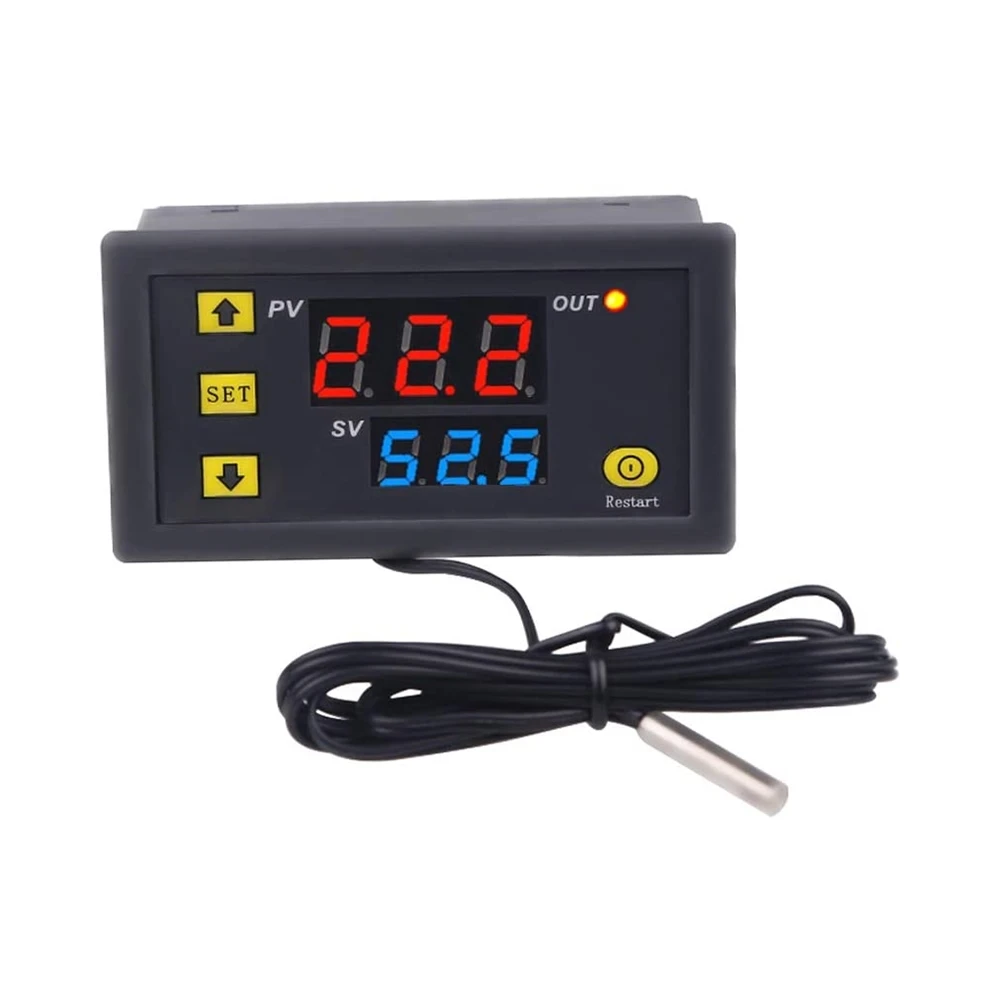 

W3230 Probe line 20A Digital Temperature Control LED Display Thermostat With Heat/Cooling Control Instrument 12V 24V AC110-220V
