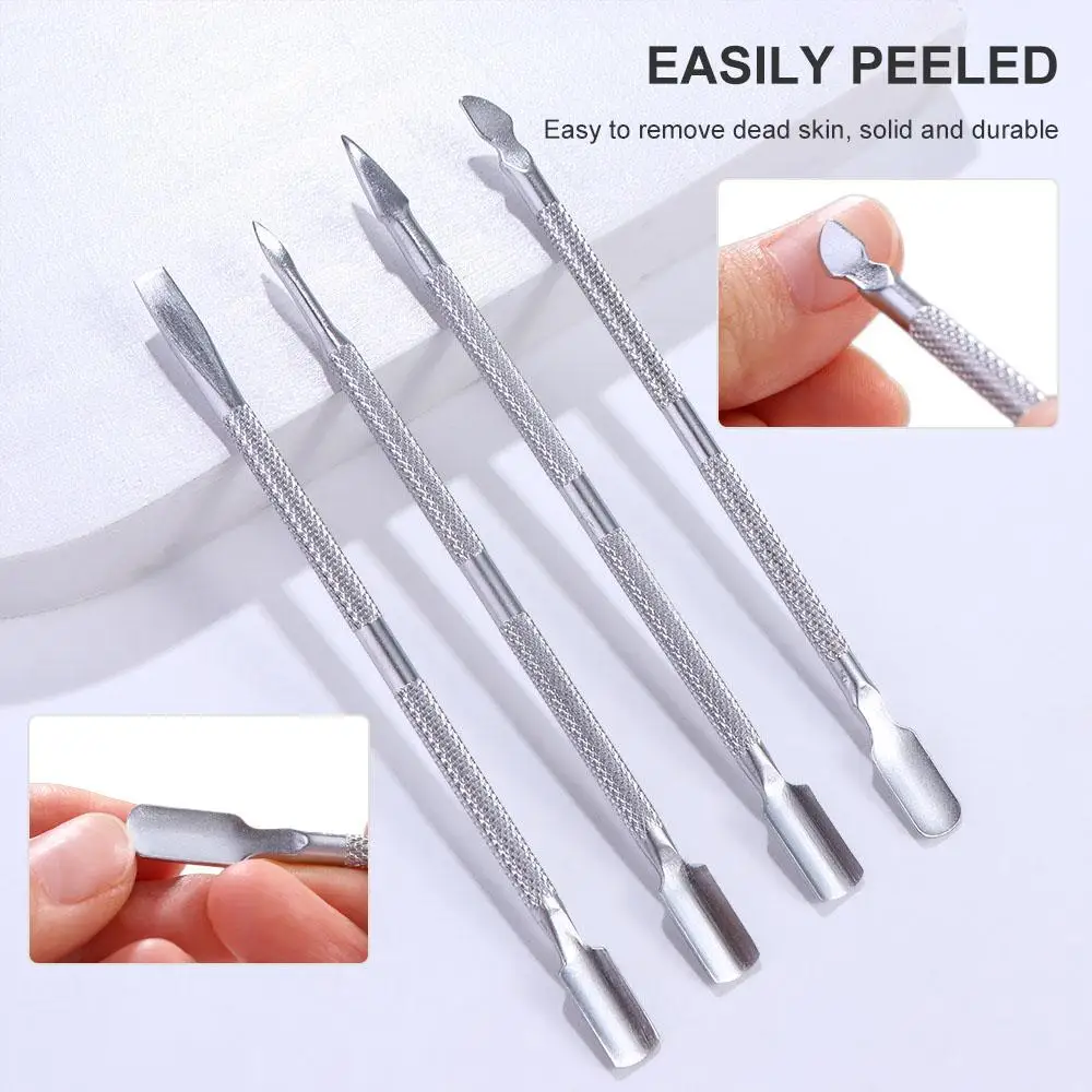 

1PC Nail Cuticle Pusher Nail Polish Remover Gel Nail Polish Peeler Scraper Stainless Steel Clean Manicure Tool for Fingernails